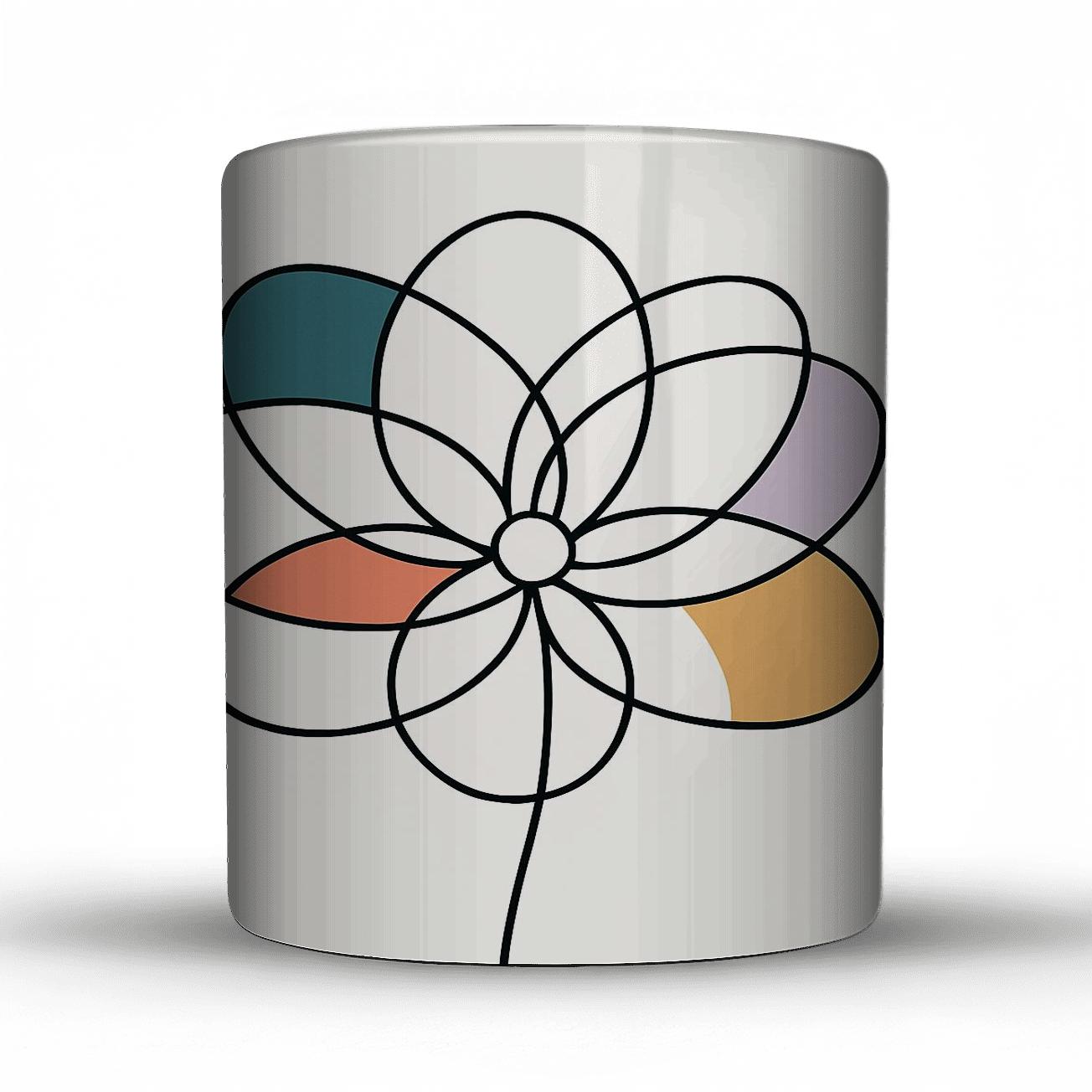 Orbit Bloom Line Art novelty coffee mugs