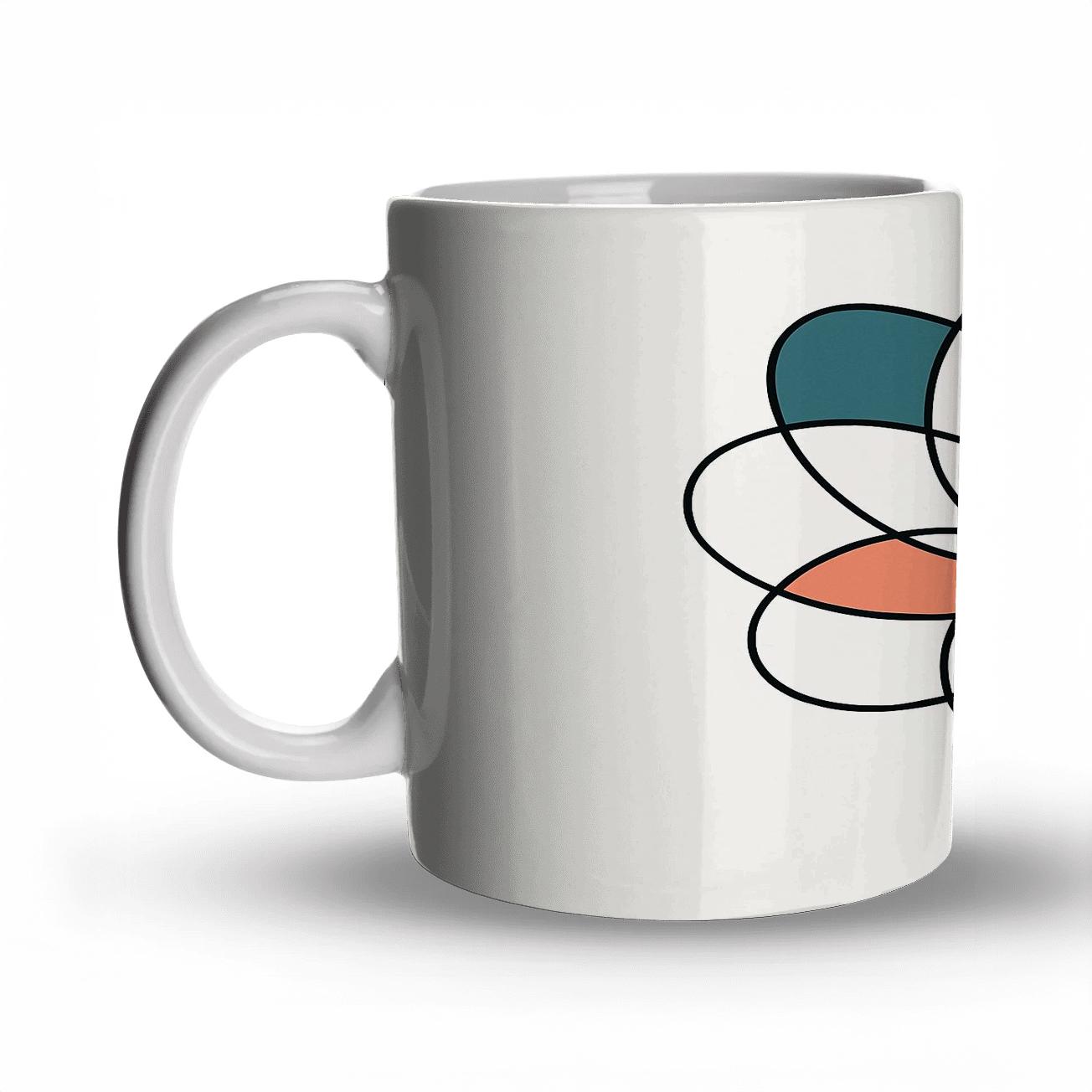 Orbit Bloom Line Art novelty coffee mugs