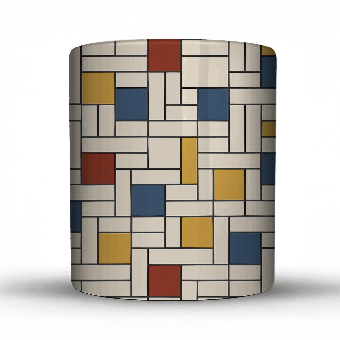 Bauhaus Weaving Grid Variations ceramic coffee mugs