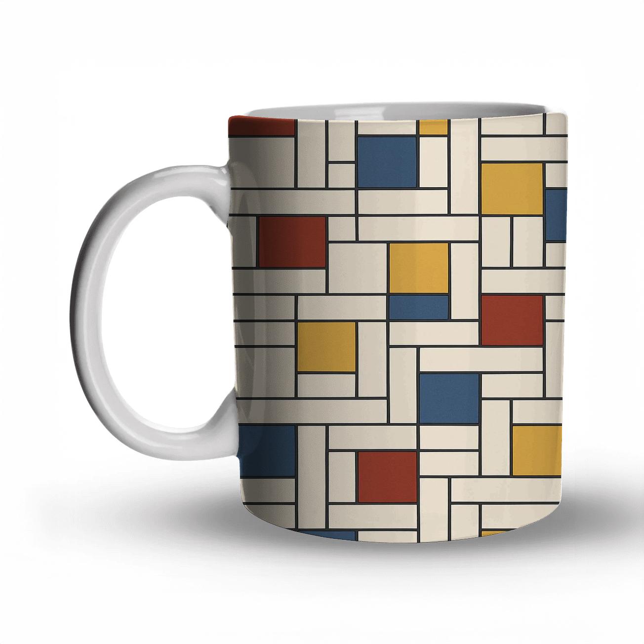 Bauhaus Weaving Grid Variations ceramic coffee mugs