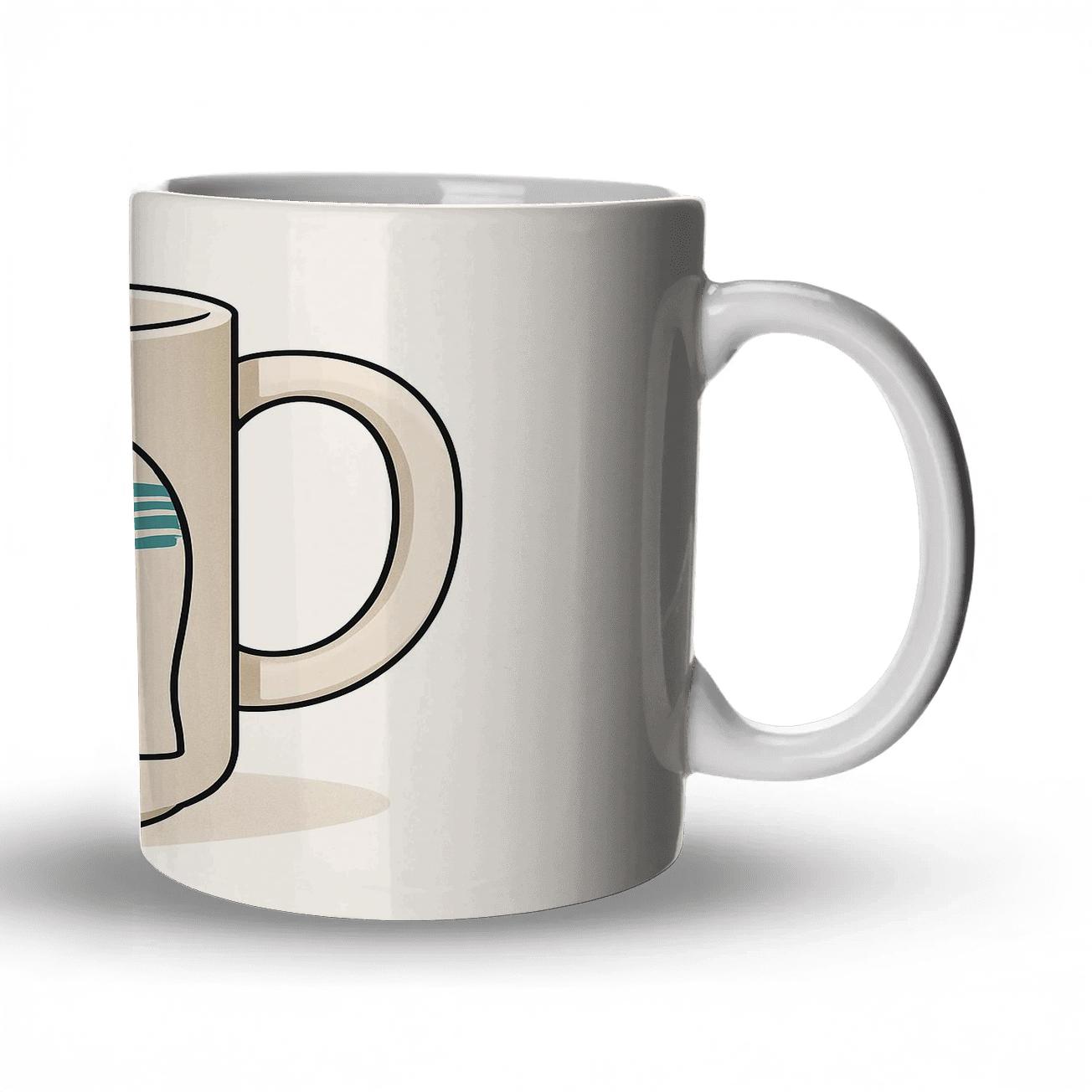 Rinpa Cosmos Elephant Mug Line Art ceramic coffee mugs