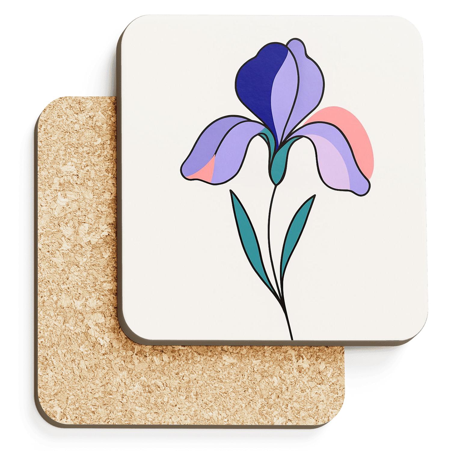 Orbital Iris Bloom custom engraved coasters