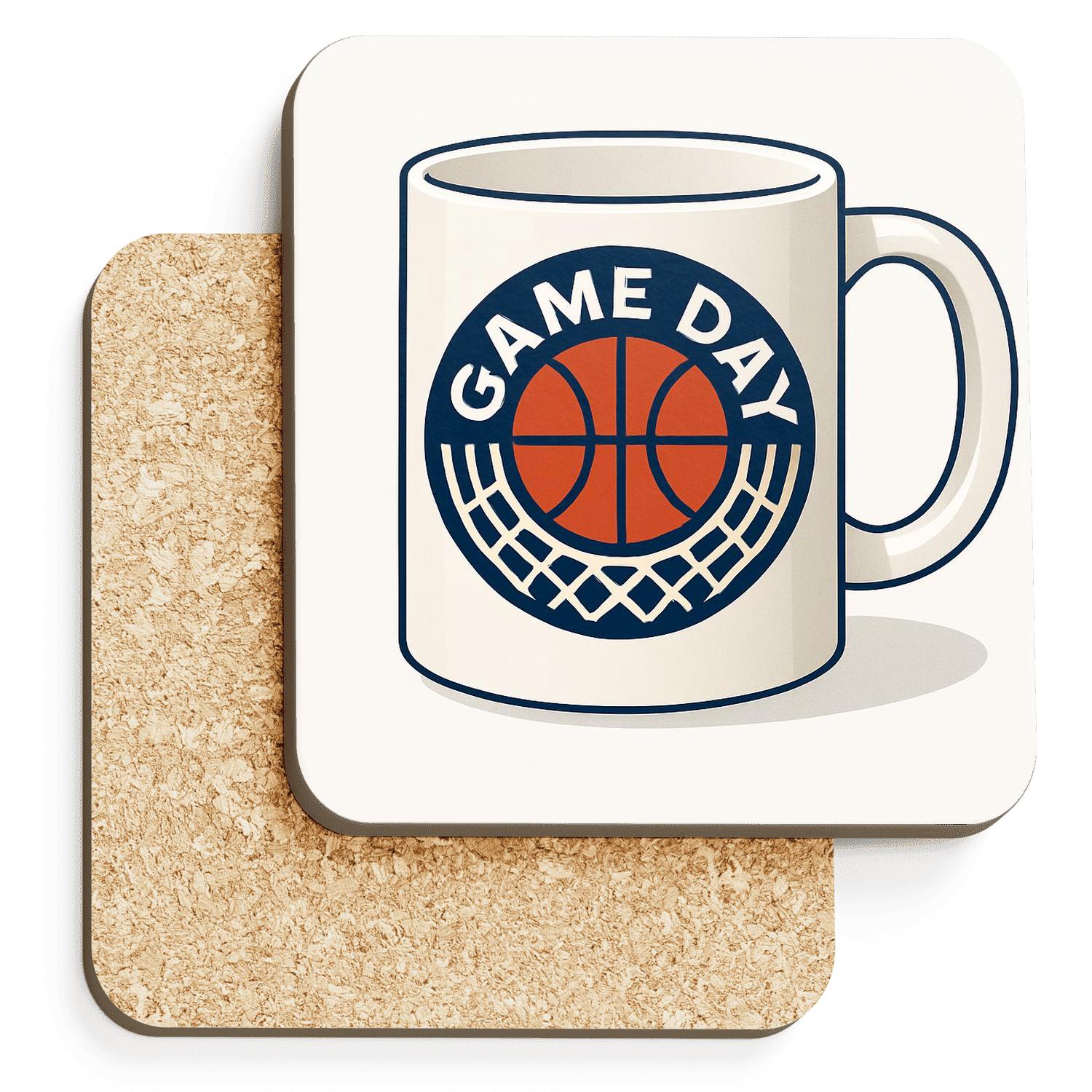 Bauhaus Court Geometry Basketball Game Day personalized drink coasters