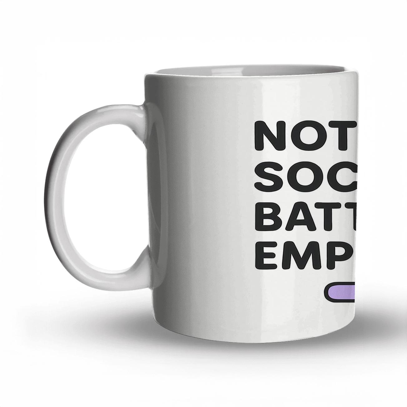 Not Today Social Battery Empty Orbit travel mugs with handles