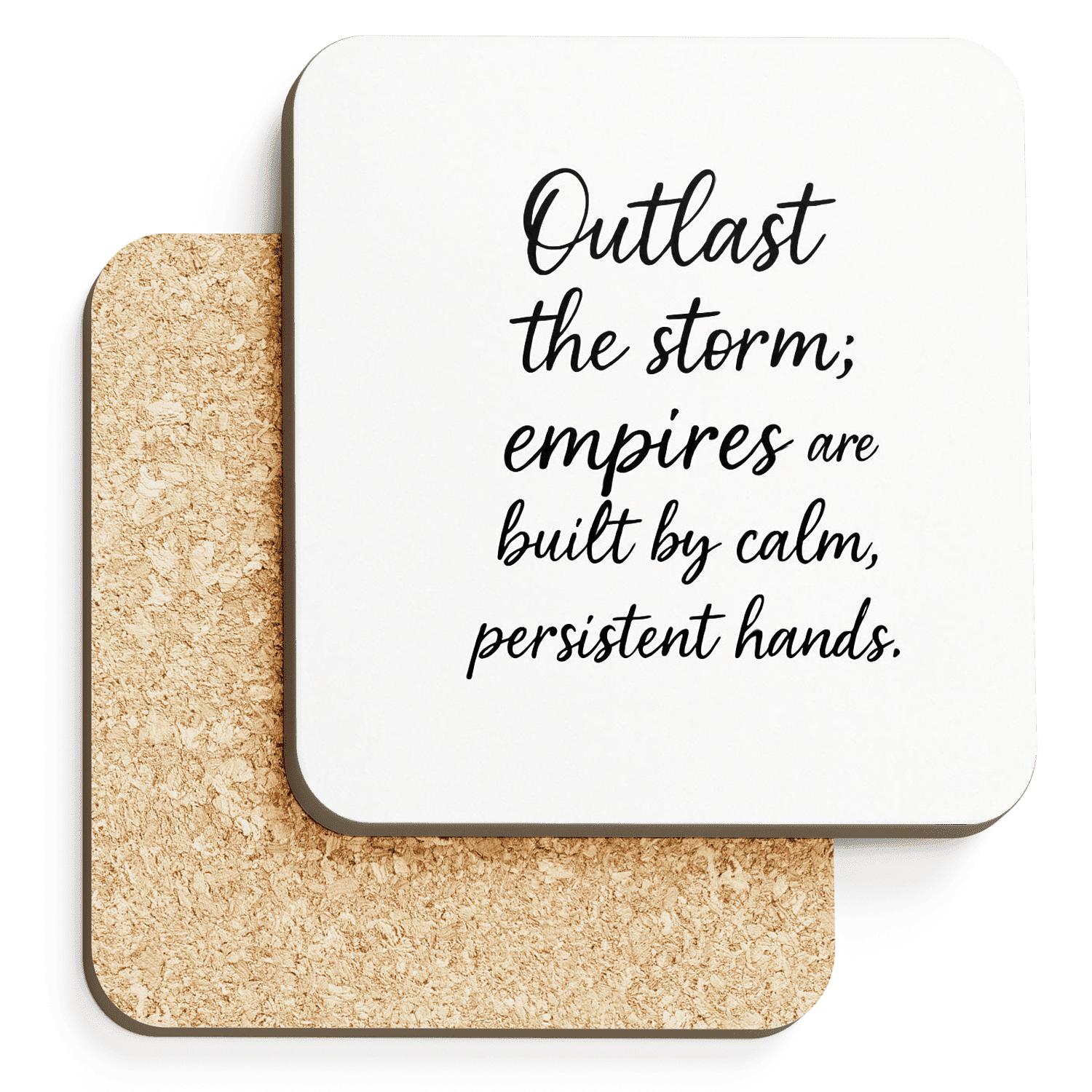 Outlast The Storm elegant tabletop coasters
