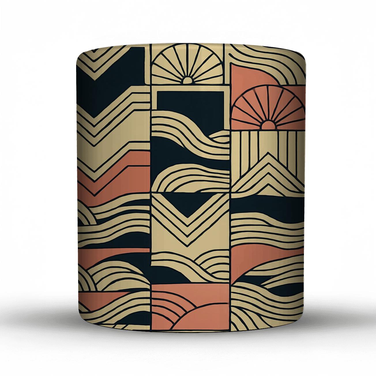 Art Deco Ocean Liner Fanwork Chevron Repeat custom printed mugs