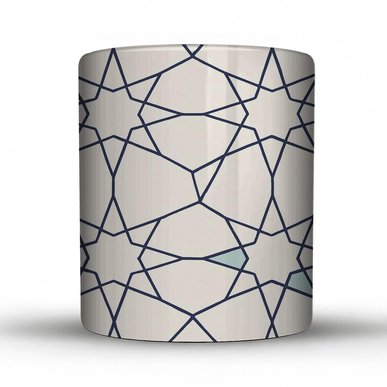 Islamic Girih Minimal Star Lattice decorative mug sets