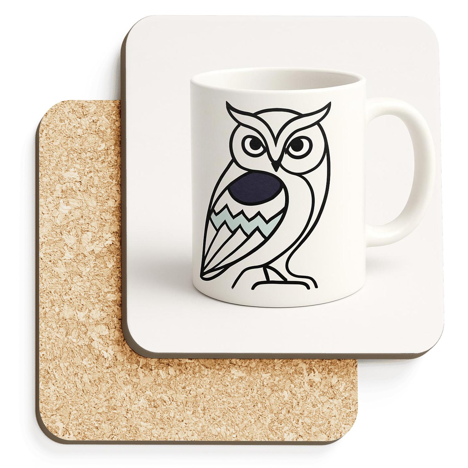 Art Nouveau Owl Constellation Wrap personalized drink coasters