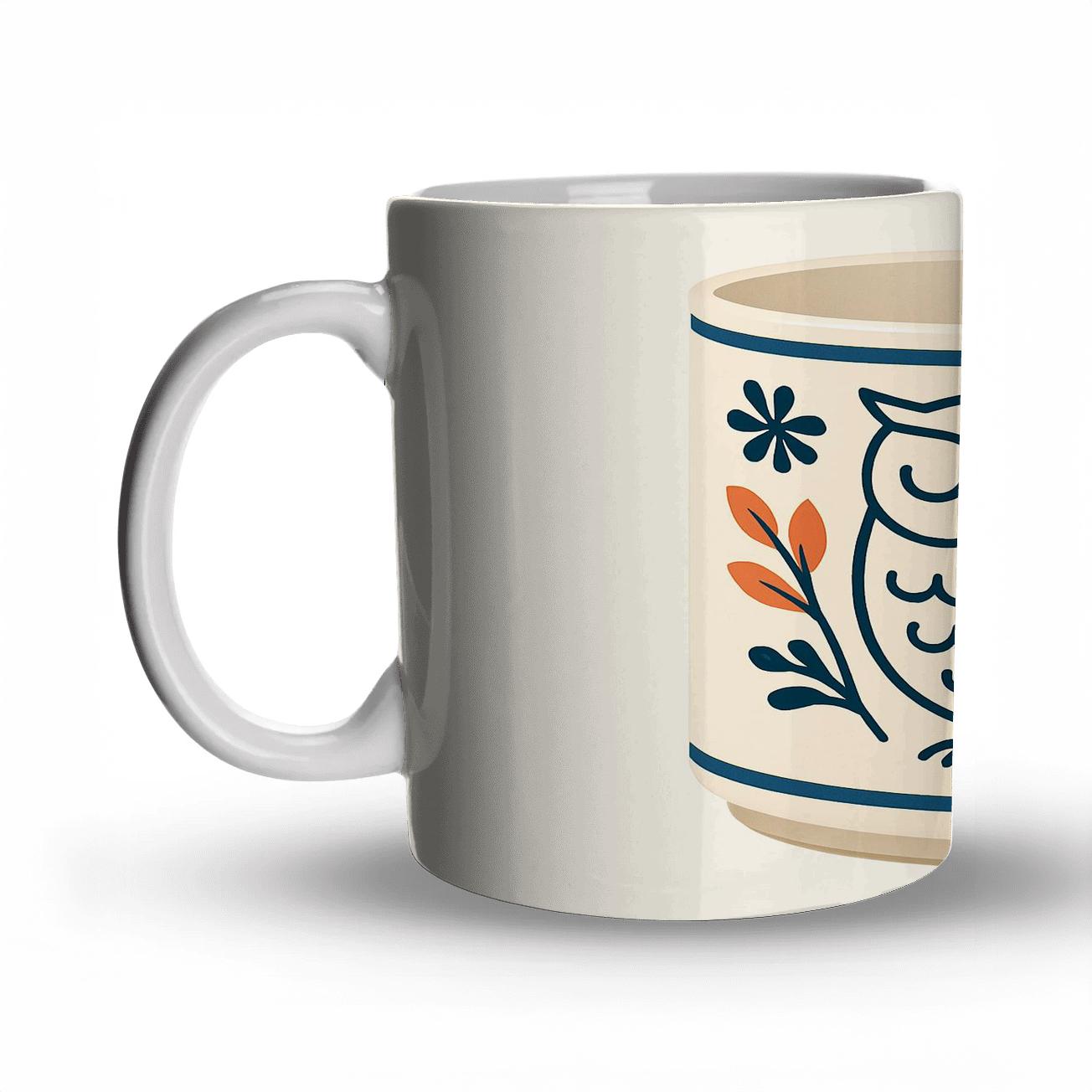 Nordic Otomi Owl Mug Minimal Line Art personalized mugs