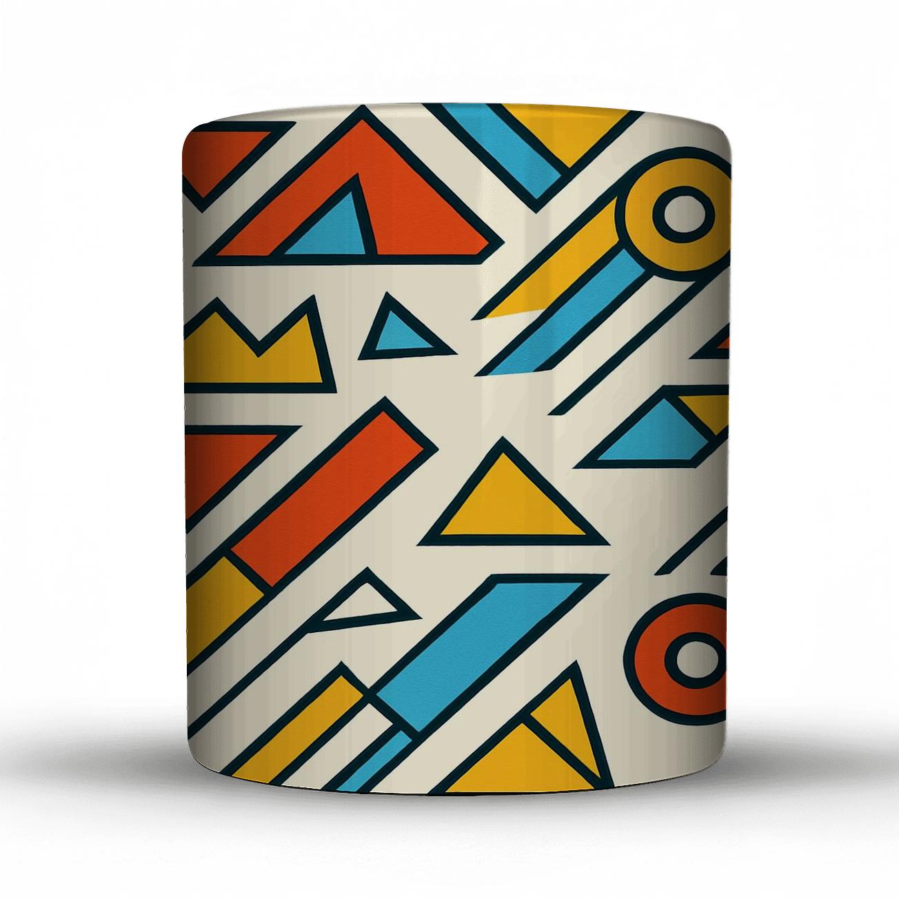 Bauhaus Comet Glyphs In Pop Primary Stripes gift mugs for occasions