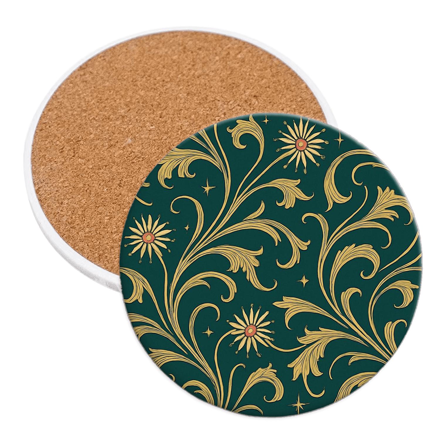 Art Nouveau Comet Vine Filigree elegant tabletop coasters