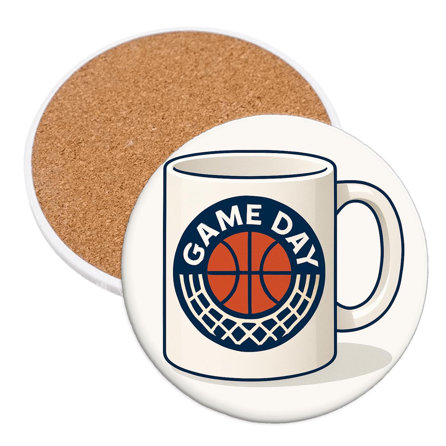 Bauhaus Court Geometry Basketball Game Day stone coaster collections