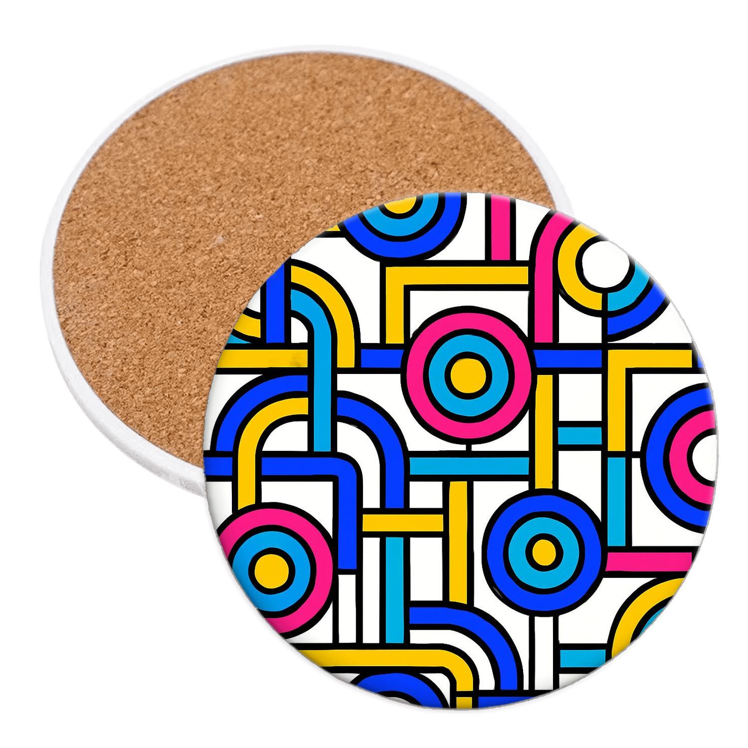 Neon Bauhaus Metro Weave stone coaster collections
