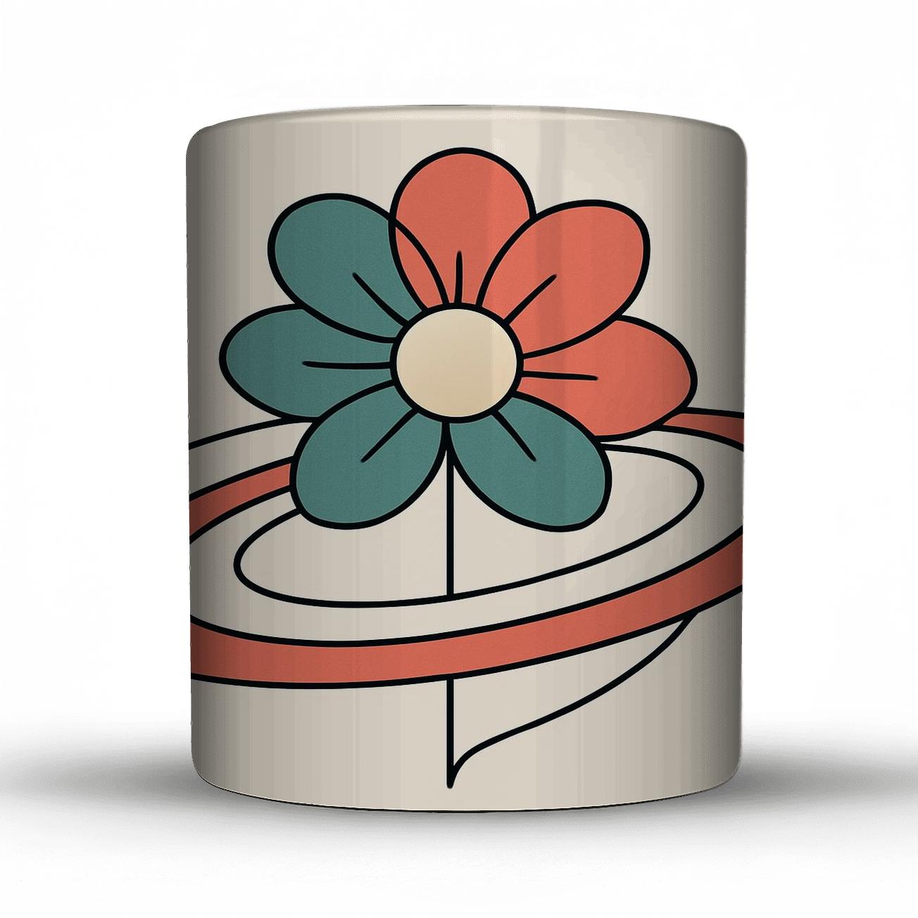 Orbit Bloom Contours custom printed mugs