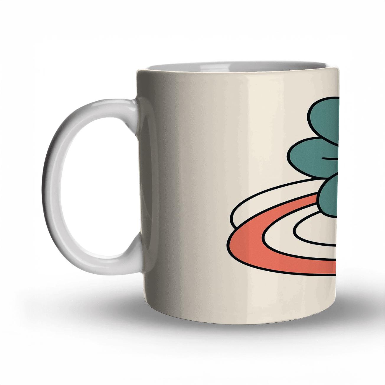 Orbit Bloom Contours custom printed mugs