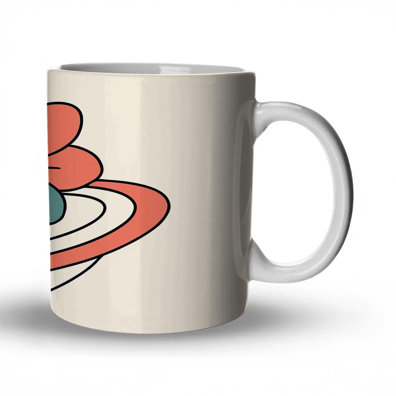 Orbit Bloom Contours custom printed mugs