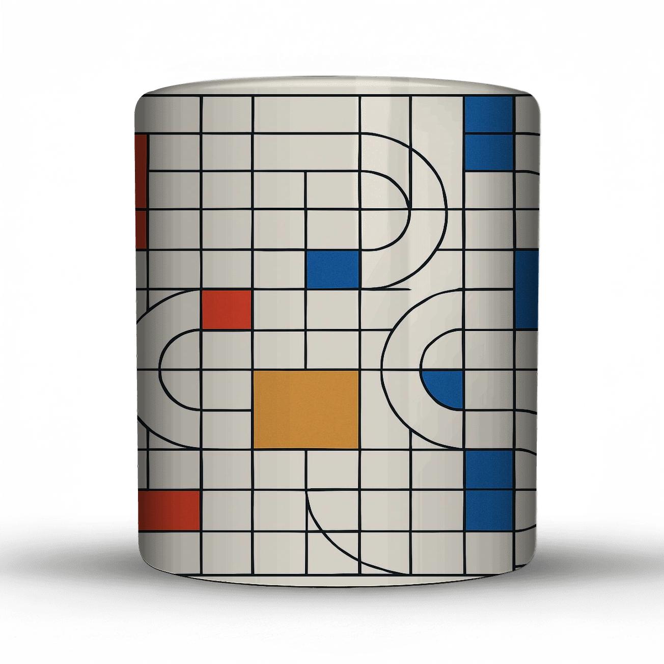 Bauhaus Weaving Grid Harmonics ceramic coffee mugs