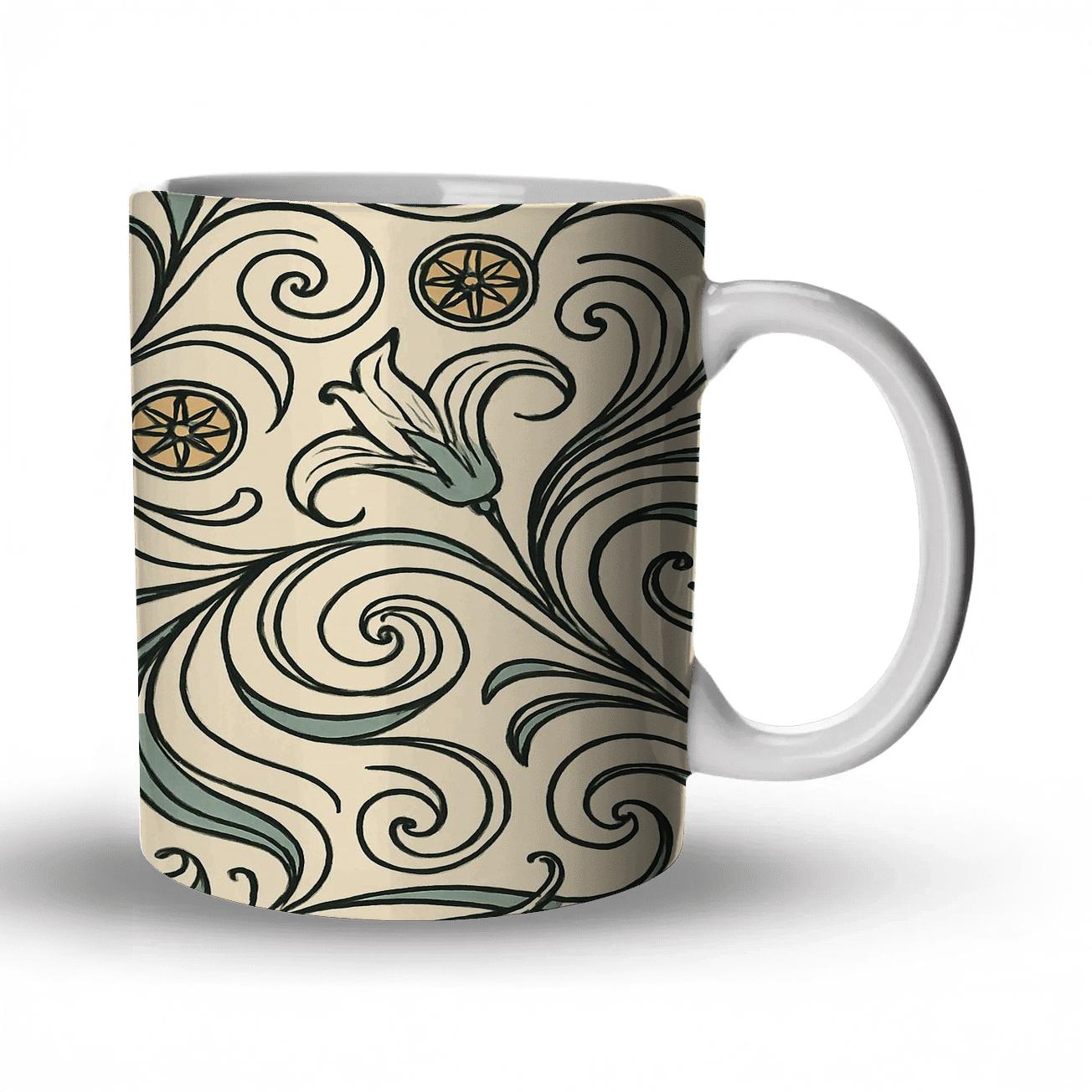 Art Nouveau Comet Vinework insulated thermal mugs