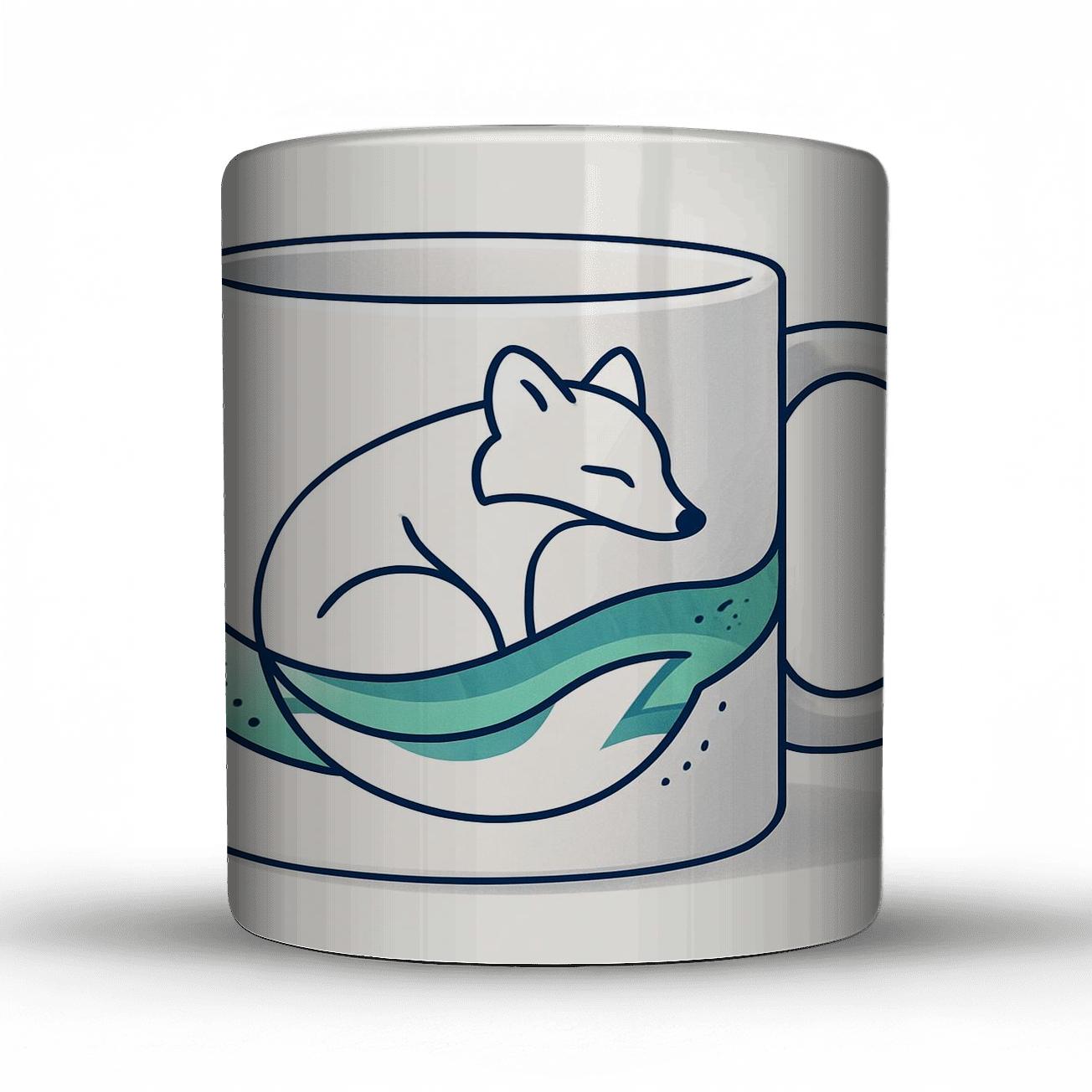 Nordic Fox Aurora Linework Mug decorative mug sets
