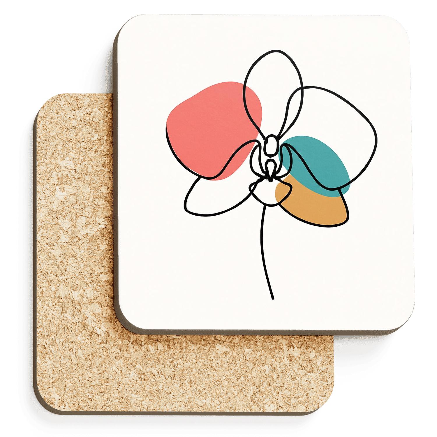 Celestial Orchid Contour wooden table coasters
