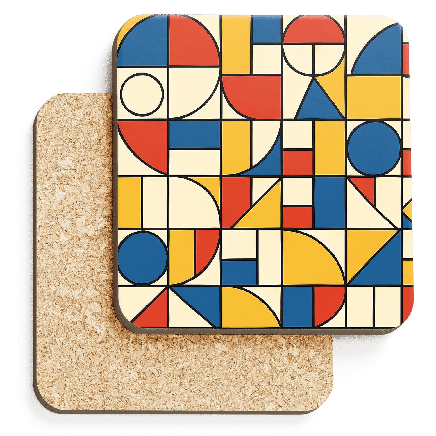 Bauhaus Threaded Modules Grid decorative beverage coasters