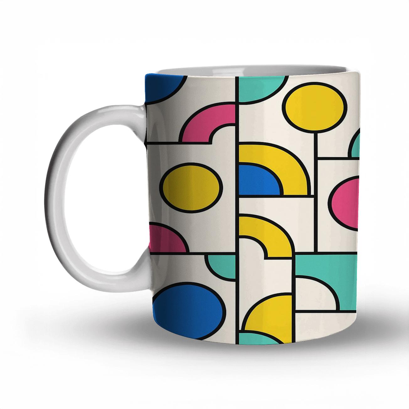 Memphis Bauhaus Orbit Grid insulated thermal mugs