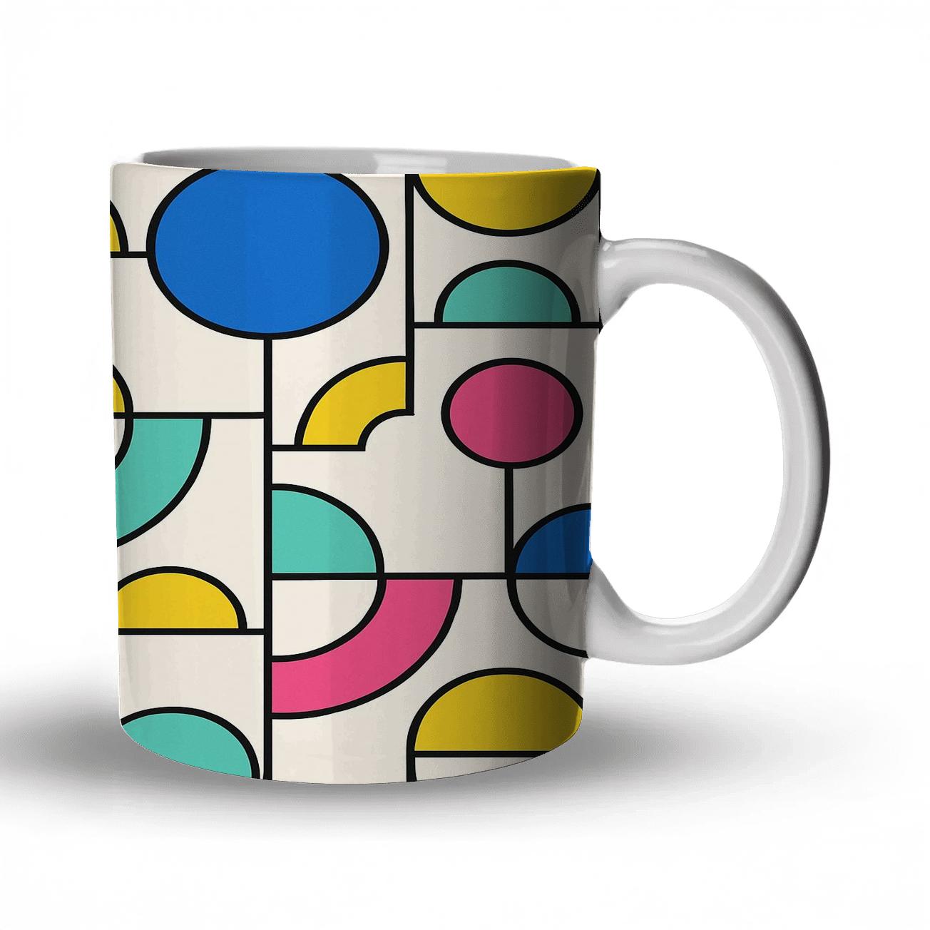 Memphis Bauhaus Orbit Grid insulated thermal mugs