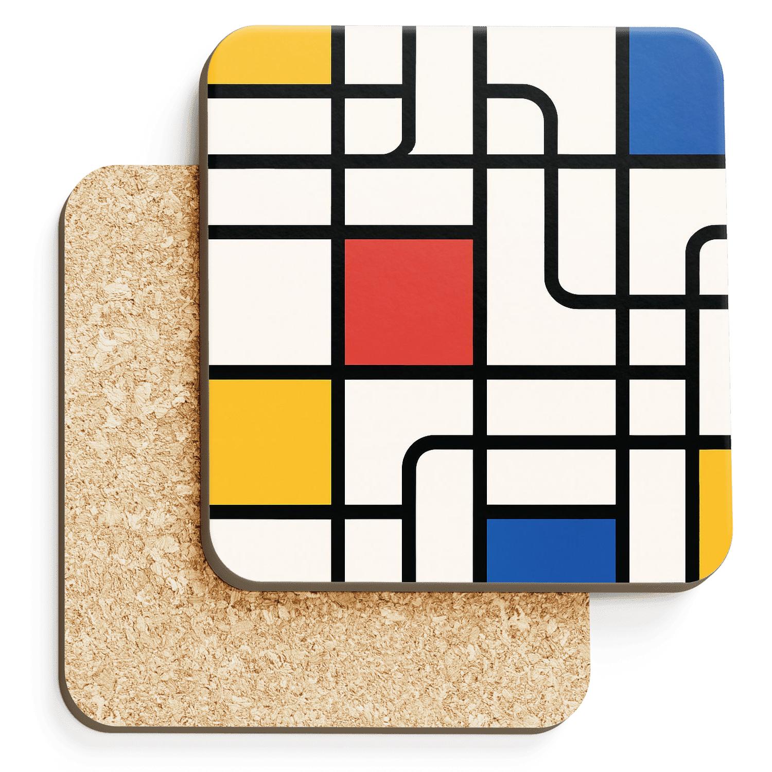 Neo De Stijl Metro Weave decorative beverage coasters