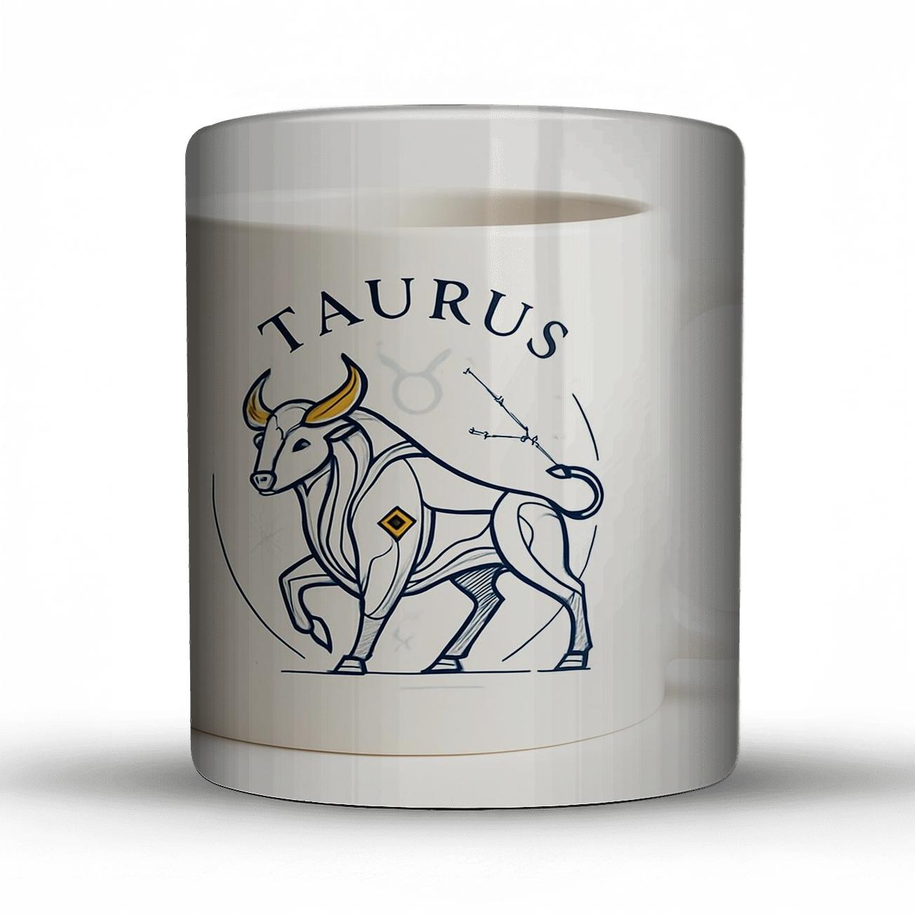 Taurus Art Deco Bull Constellation Emblem premium drinkware mugs