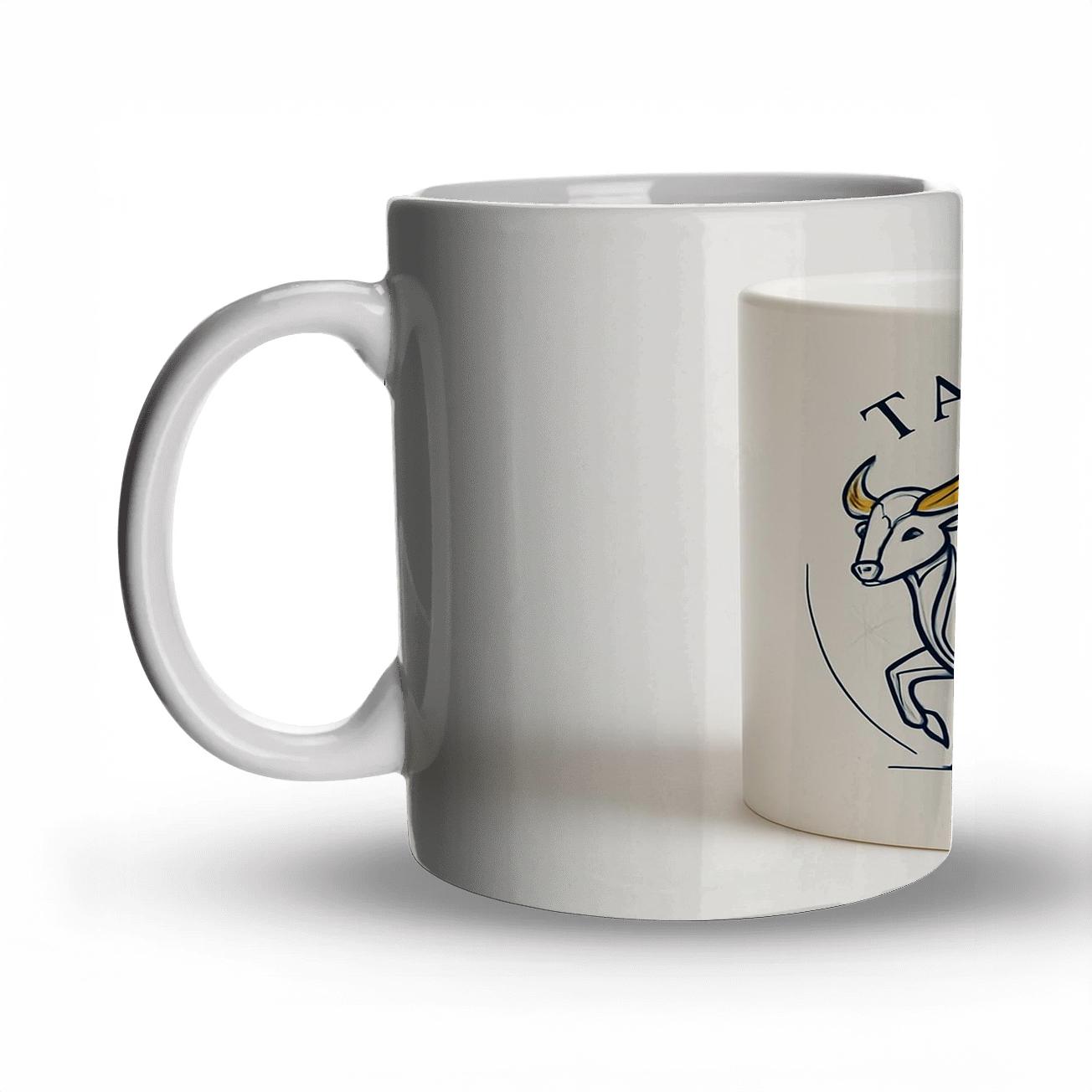 Taurus Art Deco Bull Constellation Emblem premium drinkware mugs