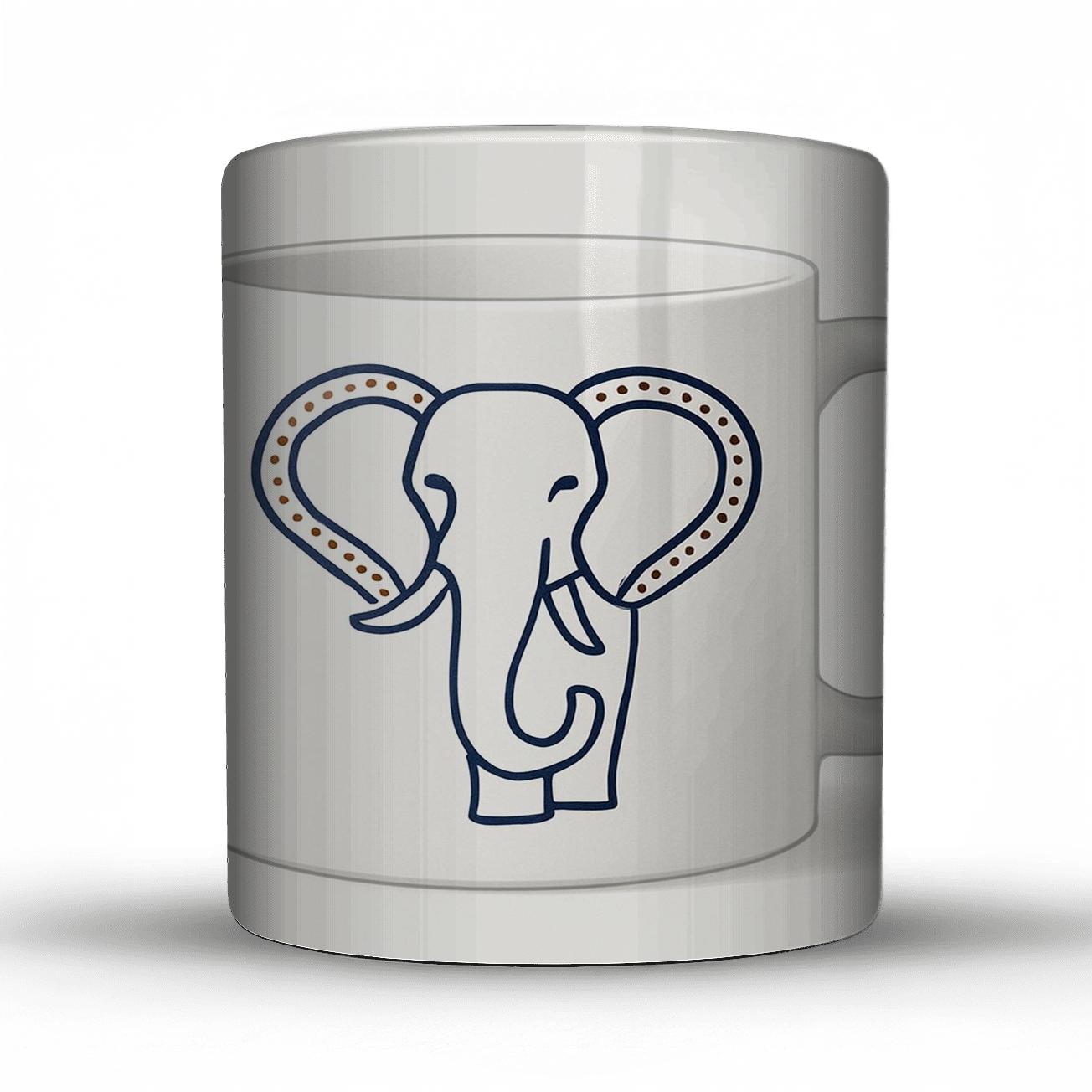 Okavango Elephant Indigo Ornament Mug novelty coffee mugs