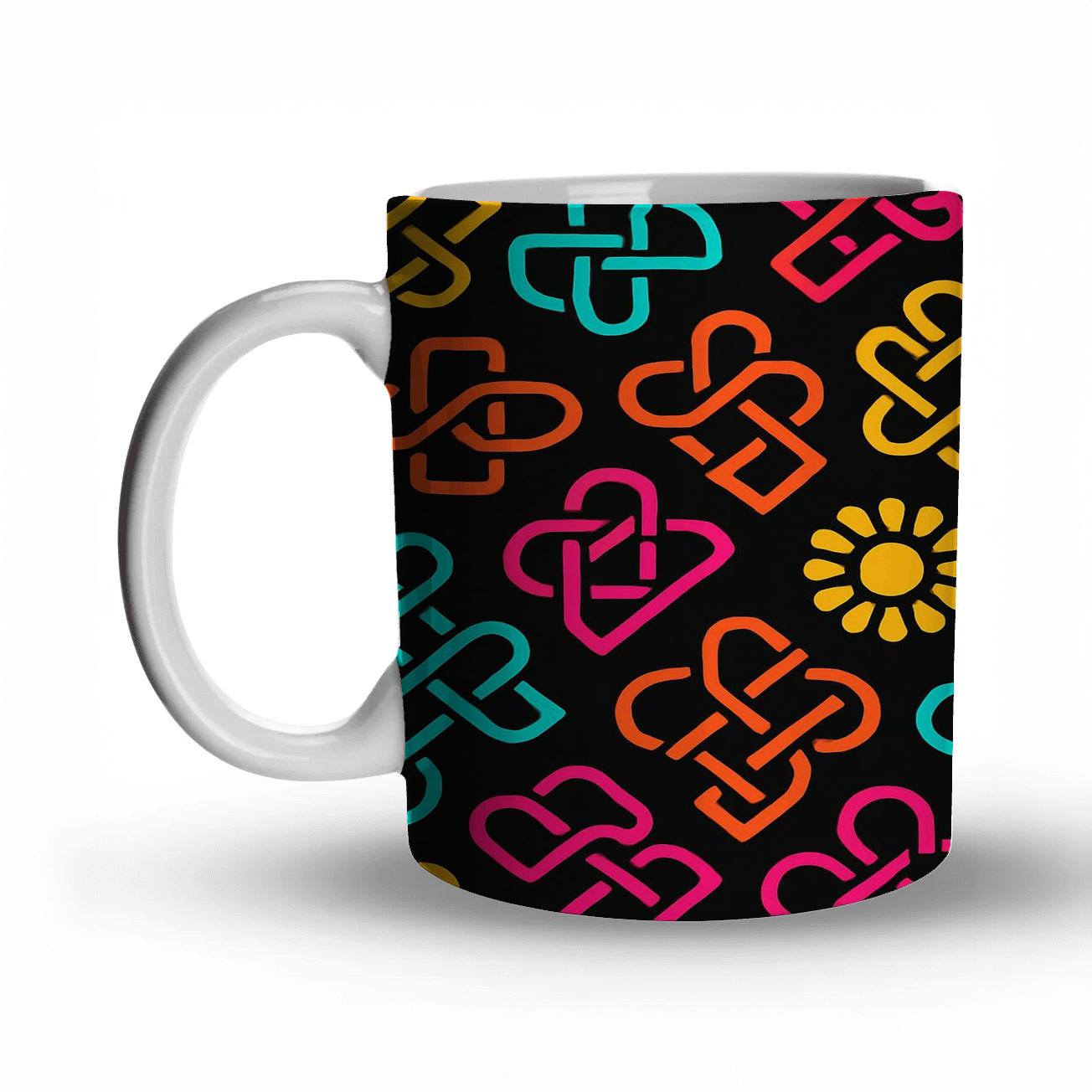 Neo Geo Carnival Knotwork insulated thermal mugs