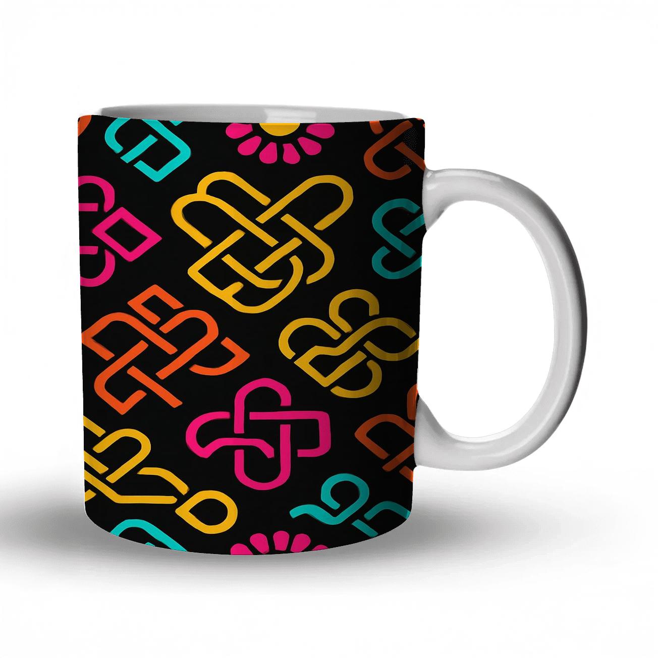 Neo Geo Carnival Knotwork insulated thermal mugs