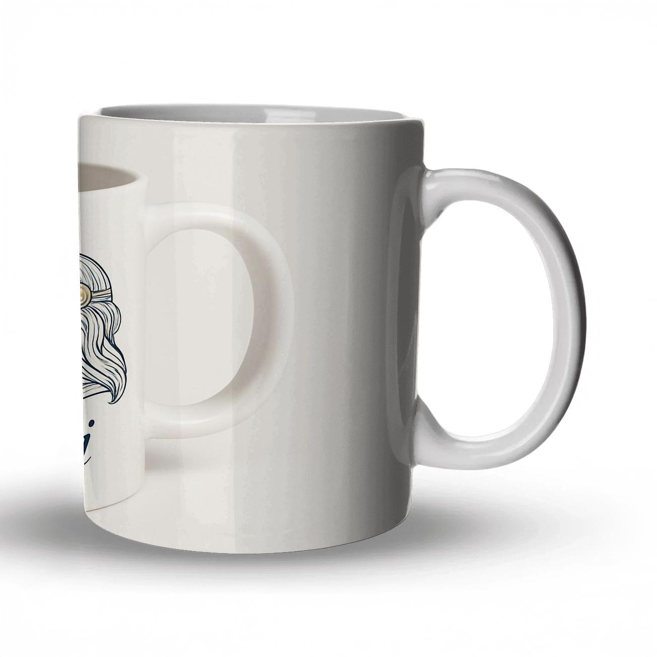 Gemini Mucha Inspired Twins Star Chart Monoline premium drinkware mugs