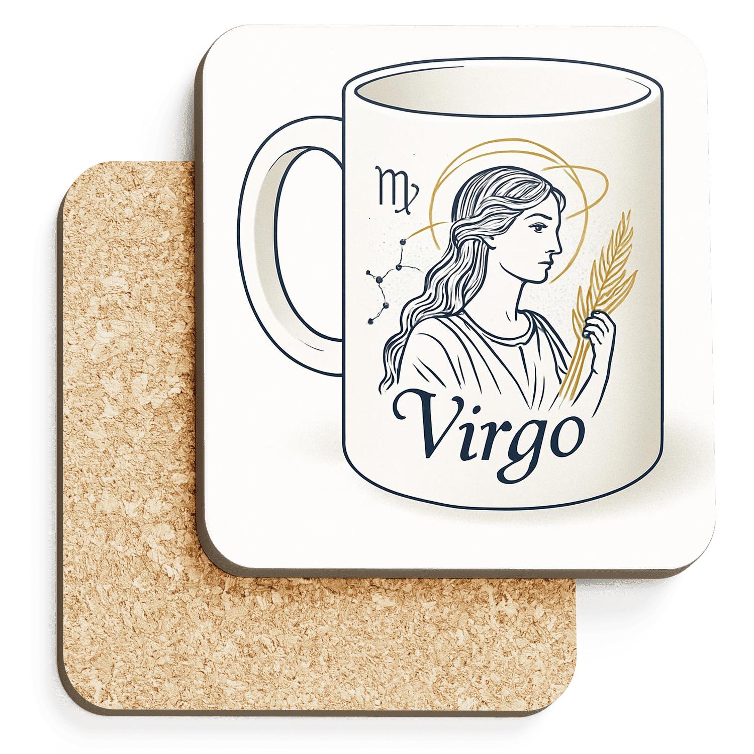 Virgo Renaissance Maiden Star Chart Filigree coasters for home decor