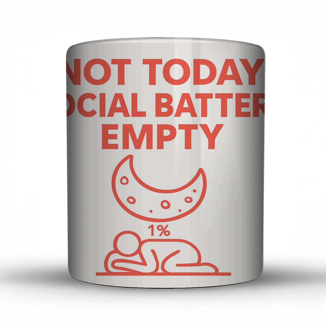 Social Battery Empty Lunar Mode travel mugs with handles