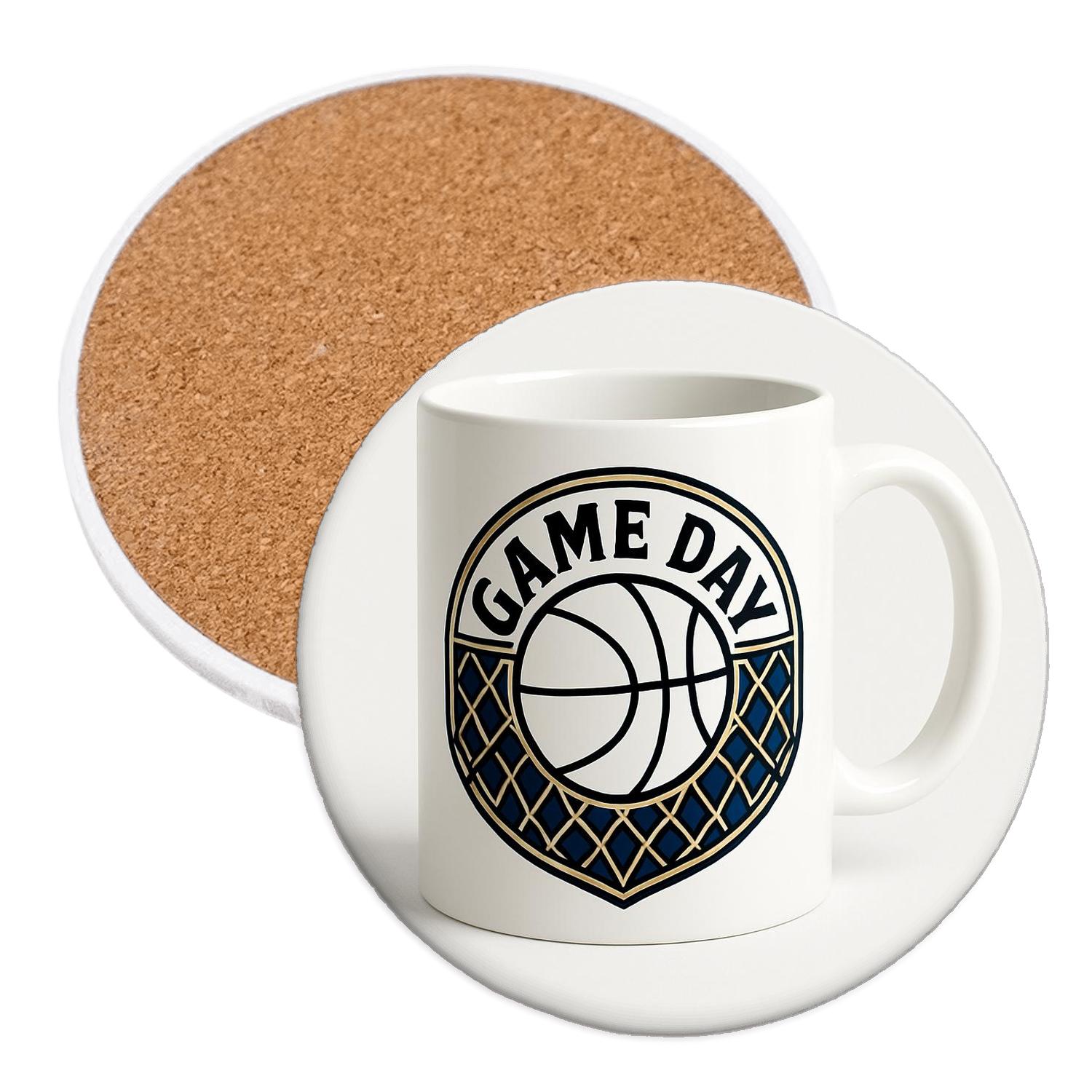 Art Deco Basketball Victory Netline Mug Design cork coaster sets