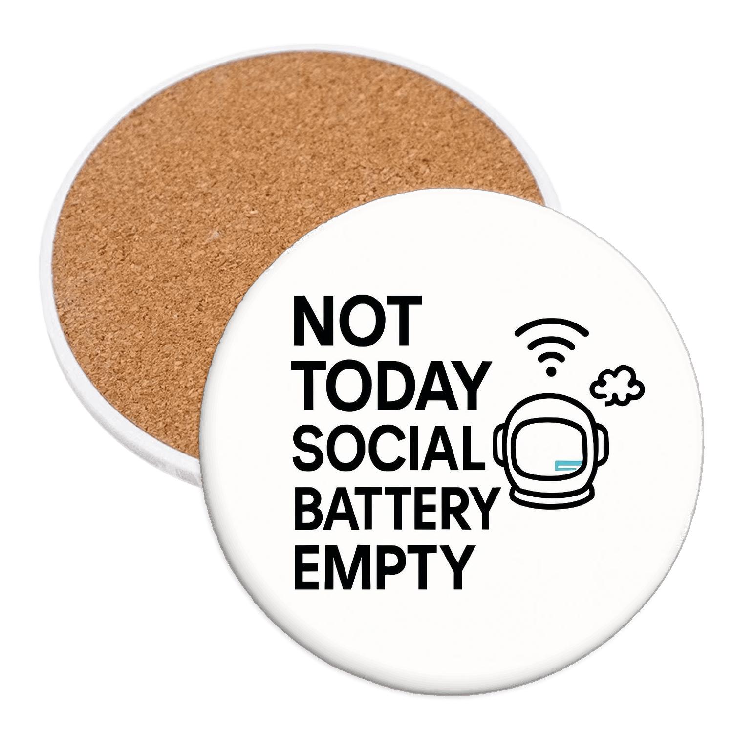 Social Battery Empty Astronaut elegant tabletop coasters