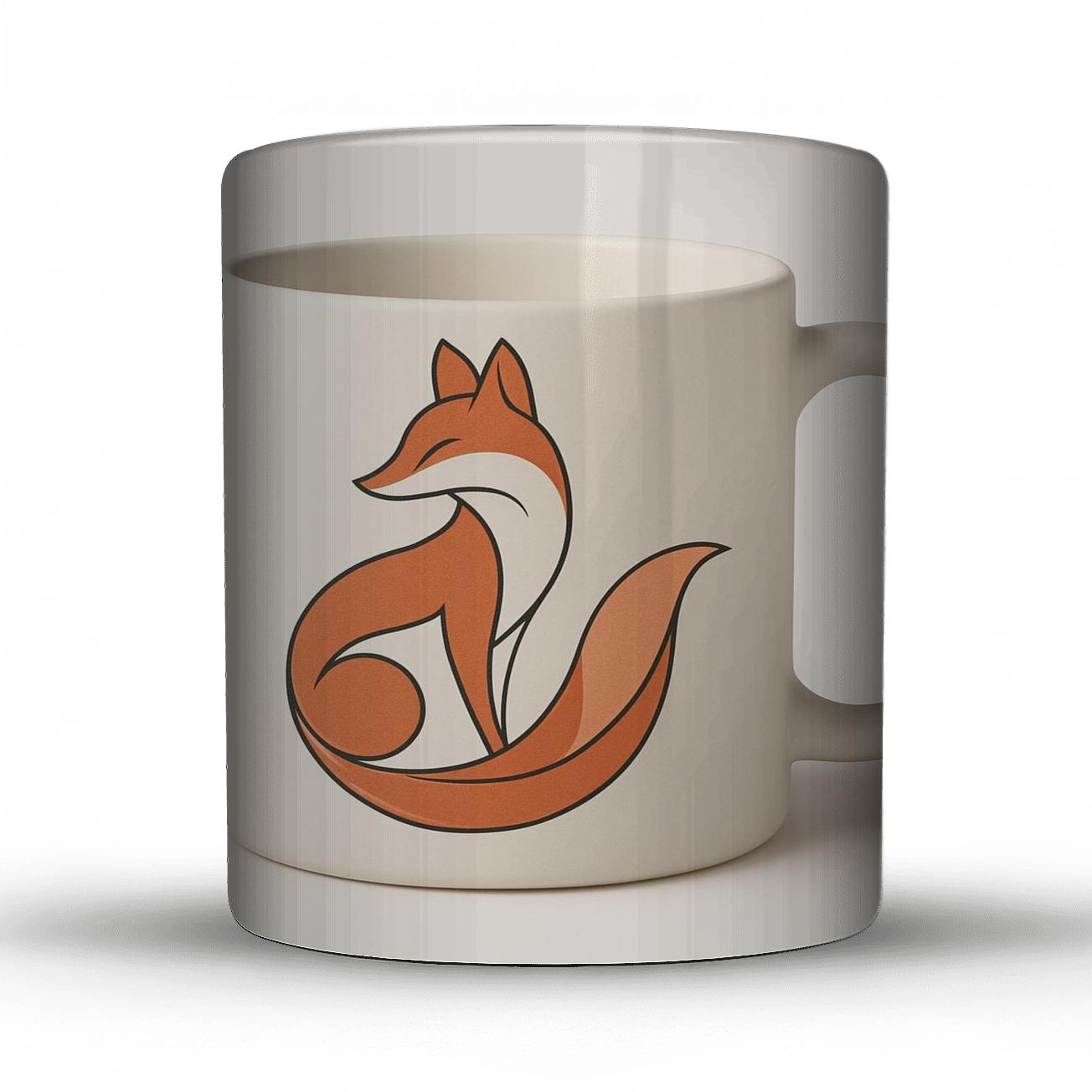 Rinpa Fox Ribbon Line Art Mug novelty coffee mugs