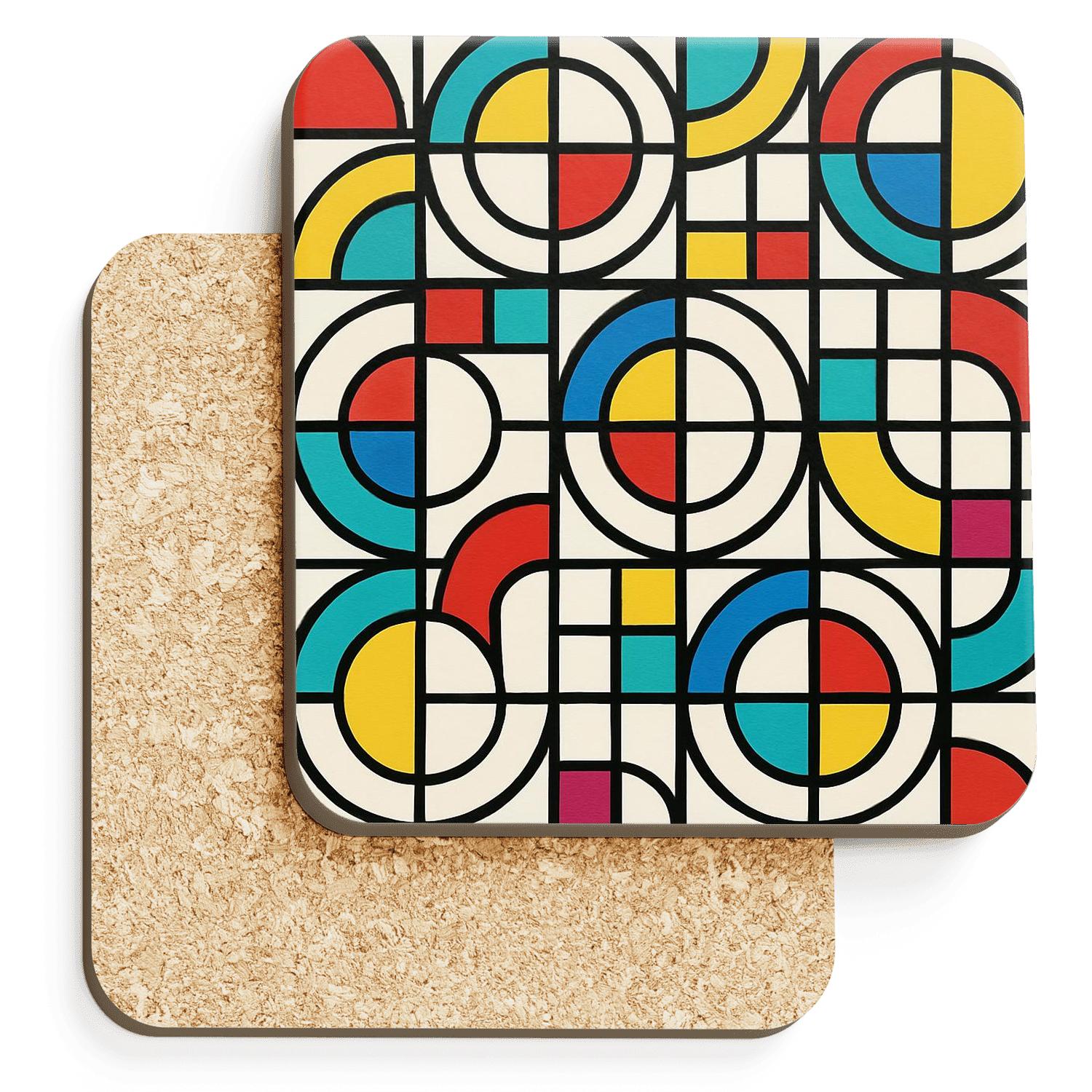 Bauhaus Spectrum Circuit Lines coasters for home decor