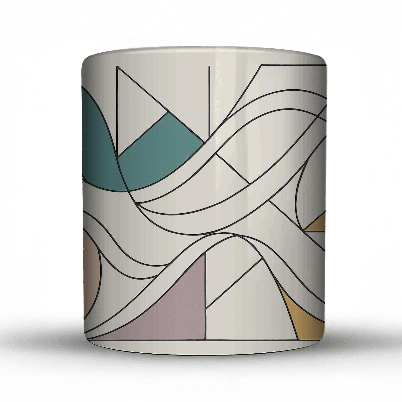 Tessellated Tide Abstract ceramic coffee mugs