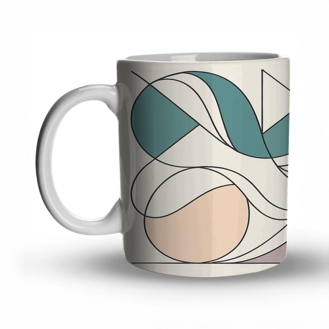 Tessellated Tide Abstract ceramic coffee mugs