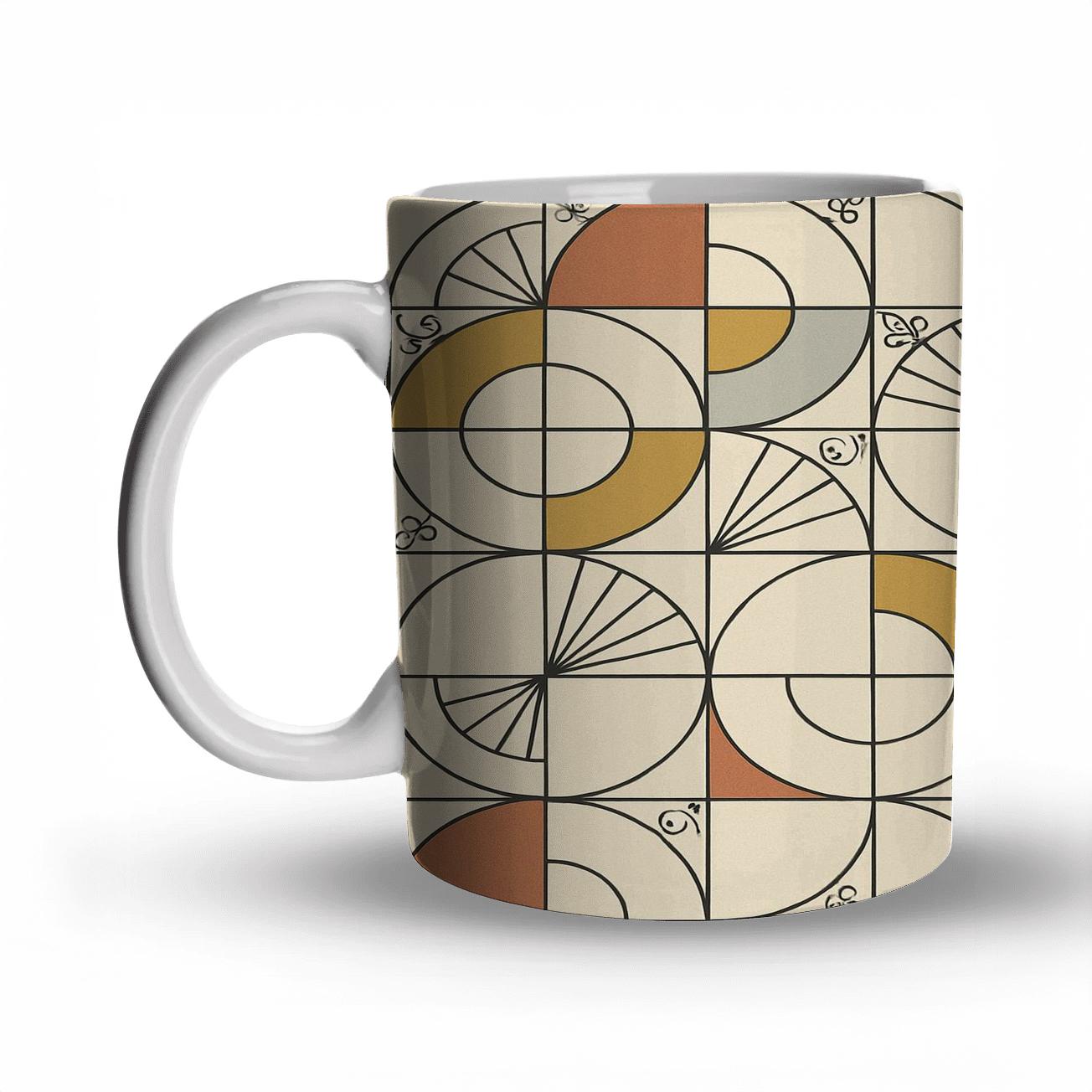 Bauhaus Weimar Ornament Grid With Deco Filigree premium drinkware mugs