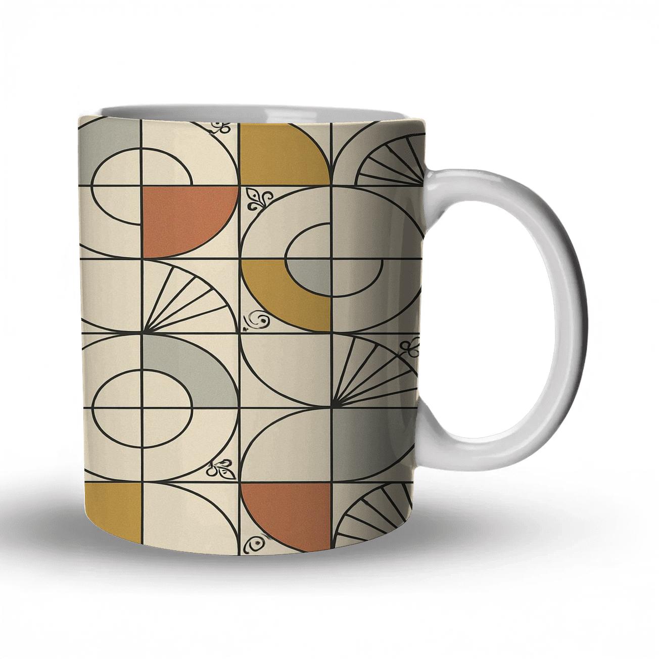 Bauhaus Weimar Ornament Grid With Deco Filigree premium drinkware mugs