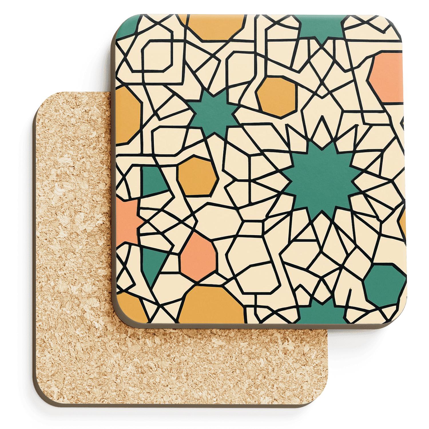 Girih Growth Tessellation Modernized custom engraved coasters