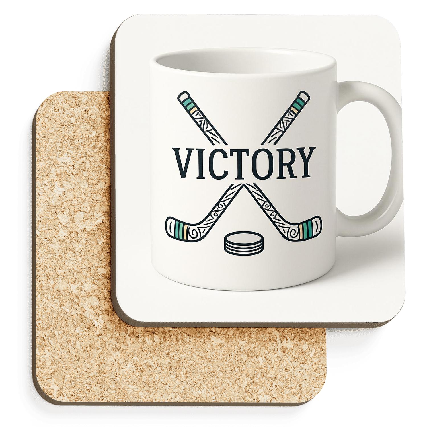 Nordic Hockey Crossed Sticks Victory Mug custom engraved coasters