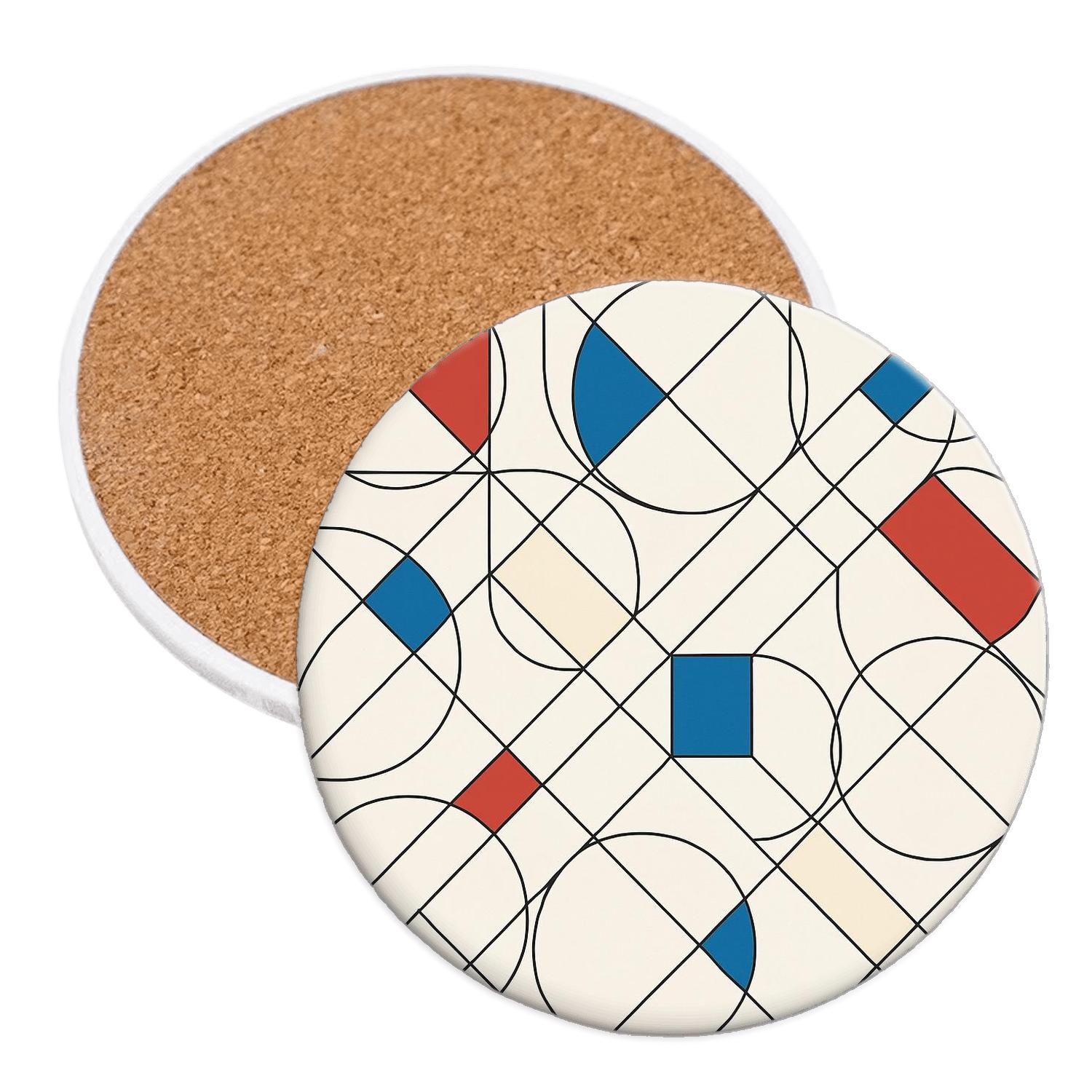 Suprematist Orbit Lattice elegant tabletop coasters