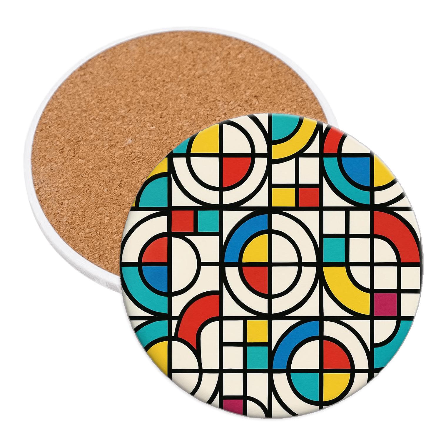 Bauhaus Spectrum Circuit Lines personalized drink coasters