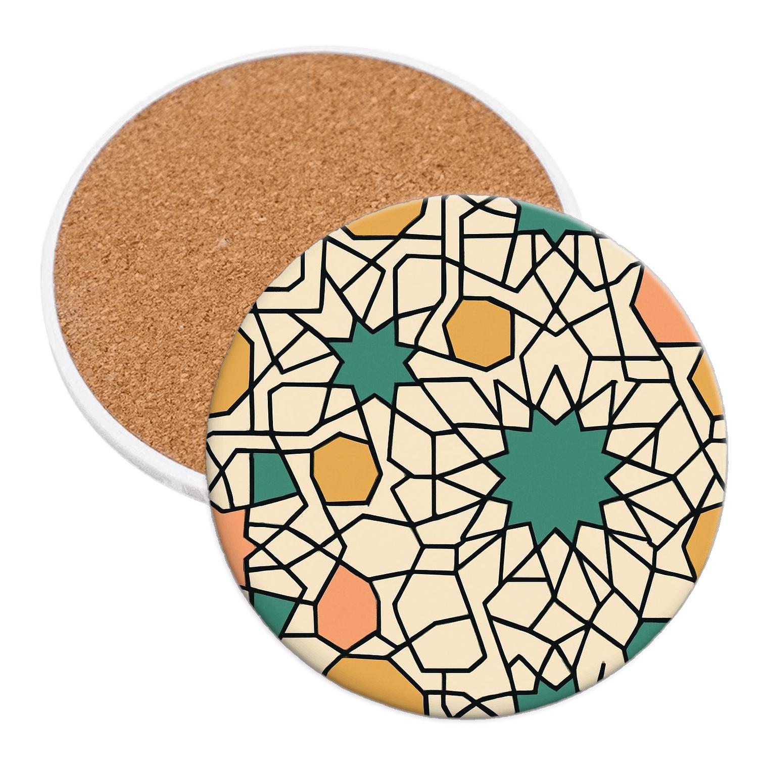Girih Growth Tessellation Modernized custom engraved coasters