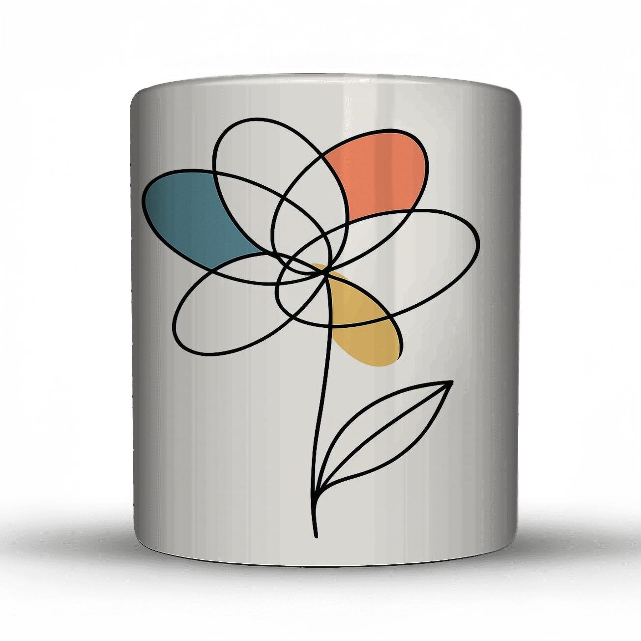 Orbital Bloom Contours custom printed mugs